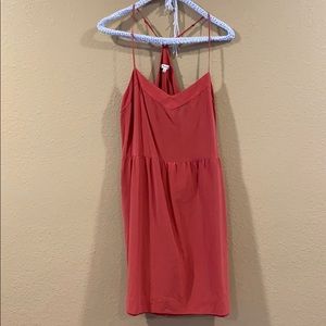 Silk dress with razor back and pockets